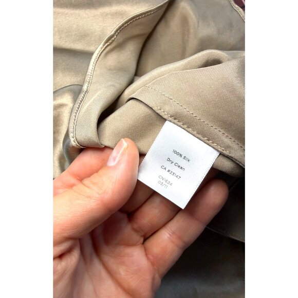 Women’s 100% Silk Camisole Tank Bronze Gold Sleeveless Top Quiet Luxury Holiday - Picture 6 of 6